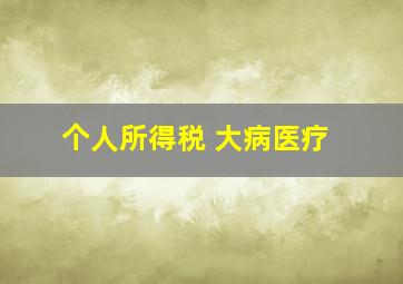 个人所得税 大病医疗